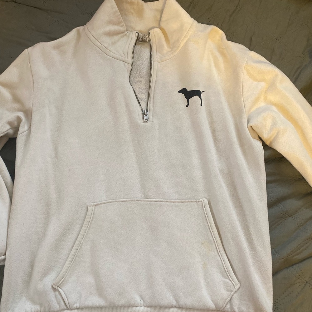 Cute white half zip up jacket